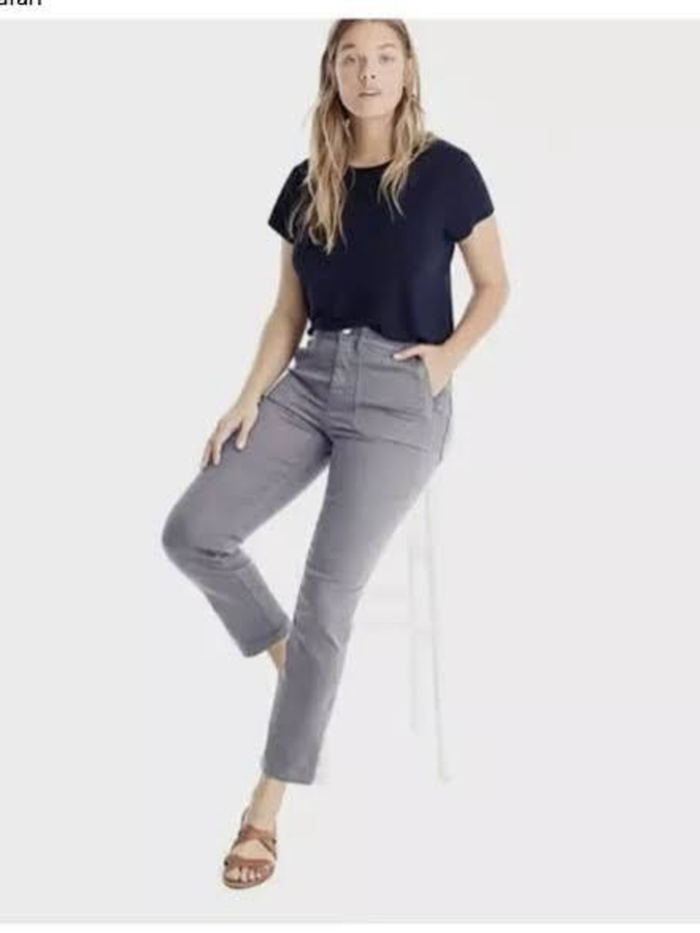 J. Crew Preppy Military Gray Slate Skinny Stretch Cargo Pants Size 27